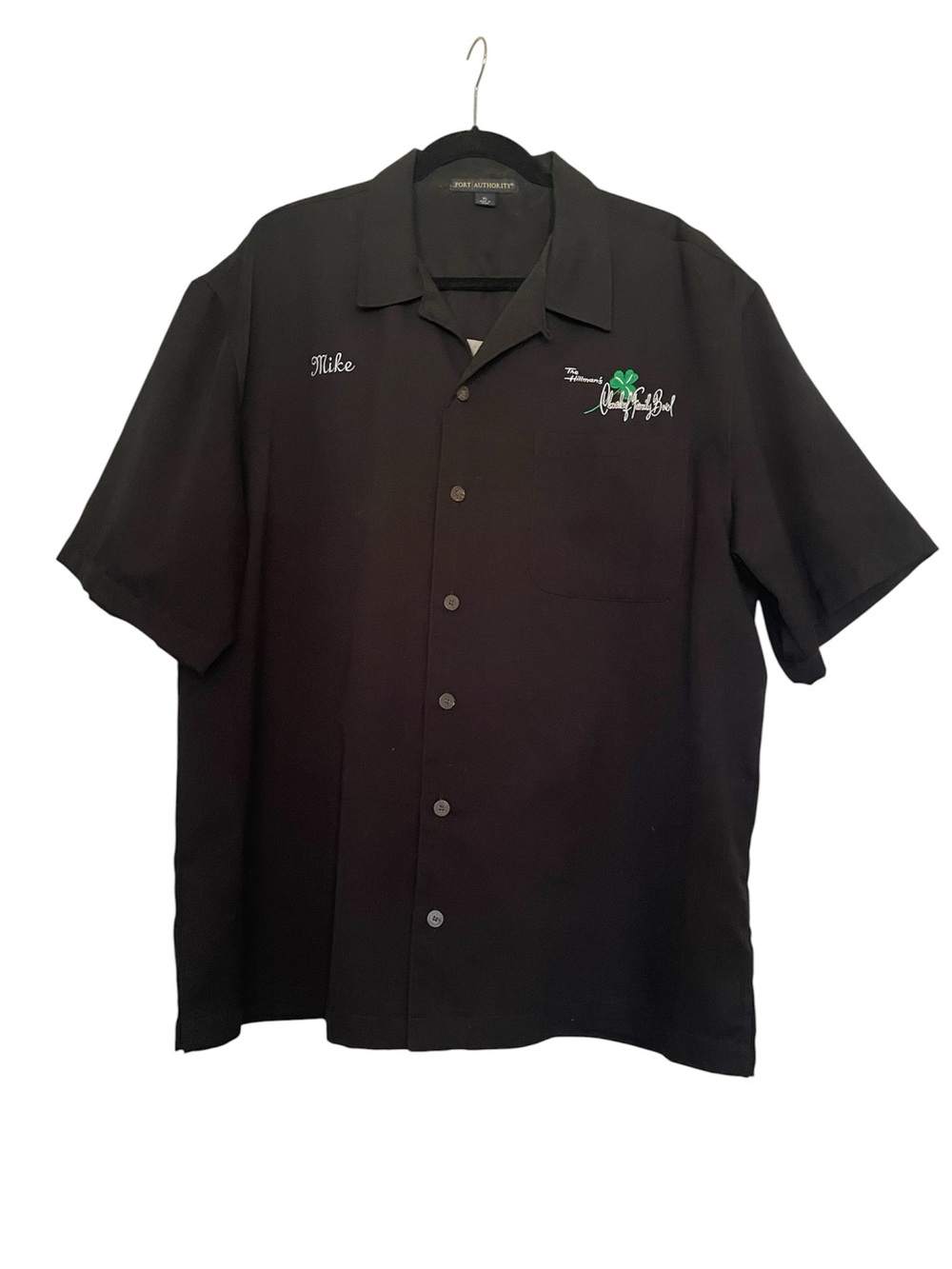 Mike’s Black Size XL Cloverleaf Bowling Shirt